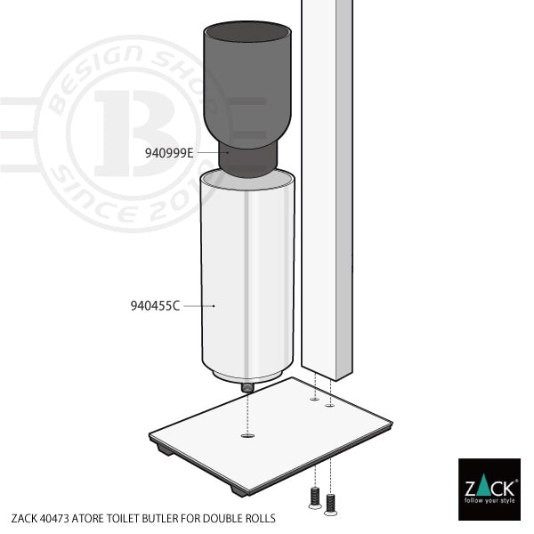 ZACK 40473 ATORE ドイツZACK社製モダンデザインのトイレットペーパースタンド トイレットバトラー MP [在庫有り]
