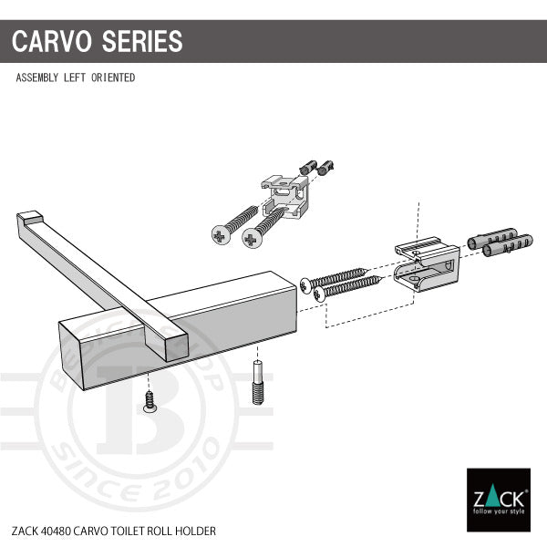 ZACK 40480 CARVO ドイツZACK社製モダンデザインのトイレットペーパーホルダー 壁付けタイプ DIY HL [在庫有り]