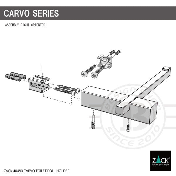 ZACK 40480 CARVO ドイツZACK社製モダンデザインのトイレットペーパーホルダー 壁付けタイプ DIY HL [在庫有り]
