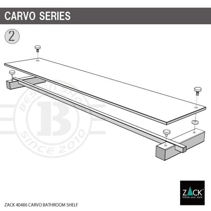 ZACK 40486 CARVO ドイツZACK社製モダンデザインのバスルームシェルフ 壁付けタイプ DIY HL [在庫有り]
