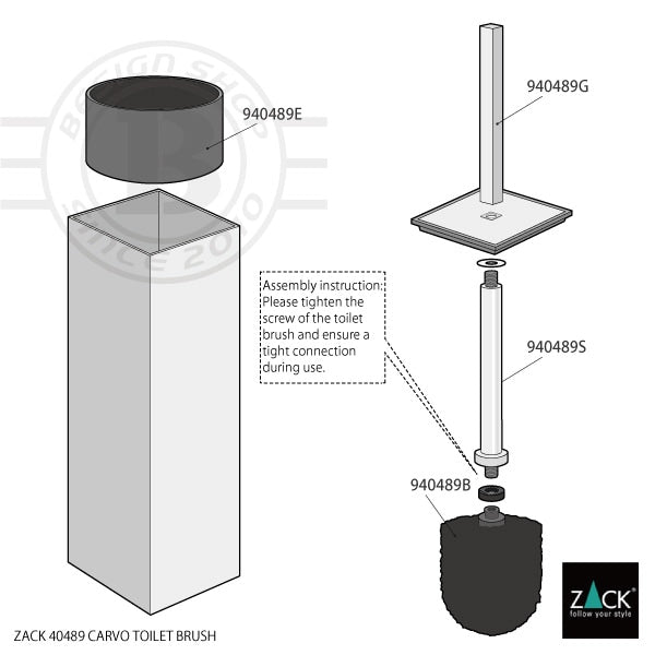 ZACK 40489 CARVO ドイツZACK社製モダンデザインのトイレブラシ HL [お取寄せ]