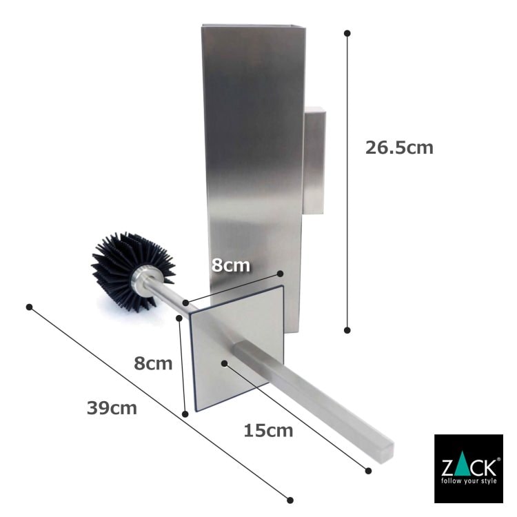 ZACK 40490 CARVO ドイツZACK社製モダンデザインのトイレブラシ 壁付けタイプ DIY HL [在庫有り]
