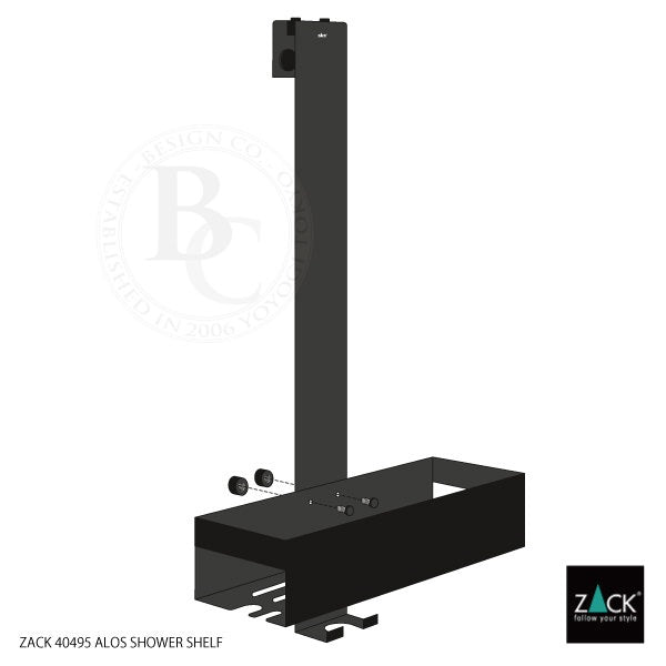 ZACK 40495 ALOS ドイツZACK社製モダンデザインのシャワーシェルフ マットブラック [お取寄せ]