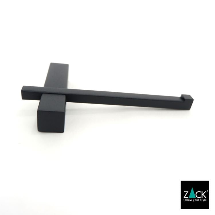 ZACK 40500 CARVO ドイツZACK社製モダンデザインのトイレットペーパーホルダー マットブラック 壁付けタイプ DIY [在庫有り]