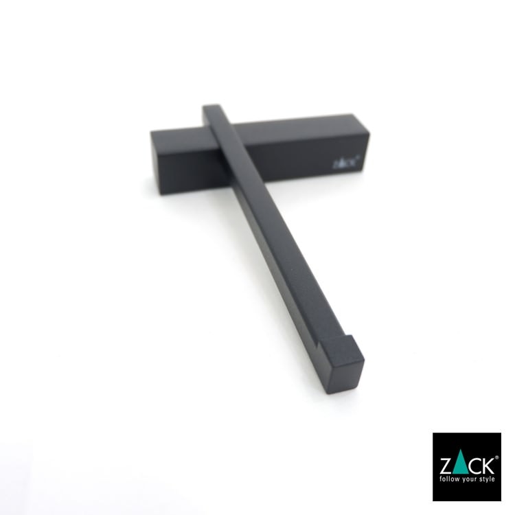 ZACK 40500 CARVO ドイツZACK社製モダンデザインのトイレットペーパーホルダー マットブラック 壁付けタイプ DIY [在庫有り]
