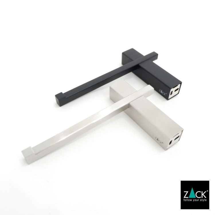 ZACK 40500 CARVO ドイツZACK社製モダンデザインのトイレットペーパーホルダー マットブラック 壁付けタイプ DIY [在庫有り]