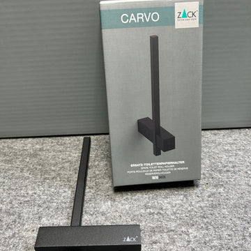[SAMPLE] スペアトイレットペーパーホルダー｜ZACK 40501 CARVO MB ペーパーホルダー ペーパーストッカー 壁設置タイプ 幅2.3cm 高さ19.5cm 奥行き10cm 18/10ステンレス製 マットブラック