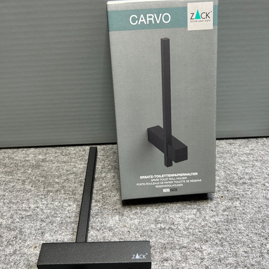 [SAMPLE] スペアトイレットペーパーホルダー｜ZACK 40501 CARVO MB ペーパーホルダー ペーパーストッカー 壁設置タイプ 幅2.3cm 高さ19.5cm 奥行き10cm 18/10ステンレス製 マットブラック