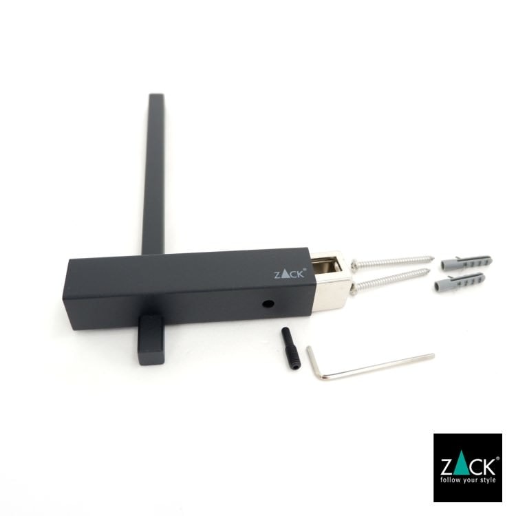 ZACK 40501 CARVO ドイツZACK社製モダンデザインのスペアトイレットペーパーホルダー マットブラック 壁付けタイプ DIY [在庫有り]