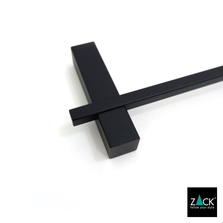 [サンプル品] ZACK 40502 CARVO ドイツZACK社製モダンデザインのタオルレール マットブラック65.8cm 壁付けタイプ DIY [在庫有り]
