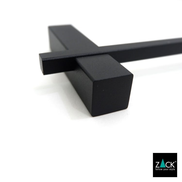 [サンプル品] ZACK 40502 CARVO ドイツZACK社製モダンデザインのタオルレール マットブラック65.8cm 壁付けタイプ DIY [在庫有り]