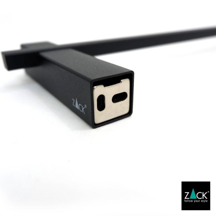 [サンプル品] ZACK 40502 CARVO ドイツZACK社製モダンデザインのタオルレール マットブラック65.8cm 壁付けタイプ DIY [在庫有り]