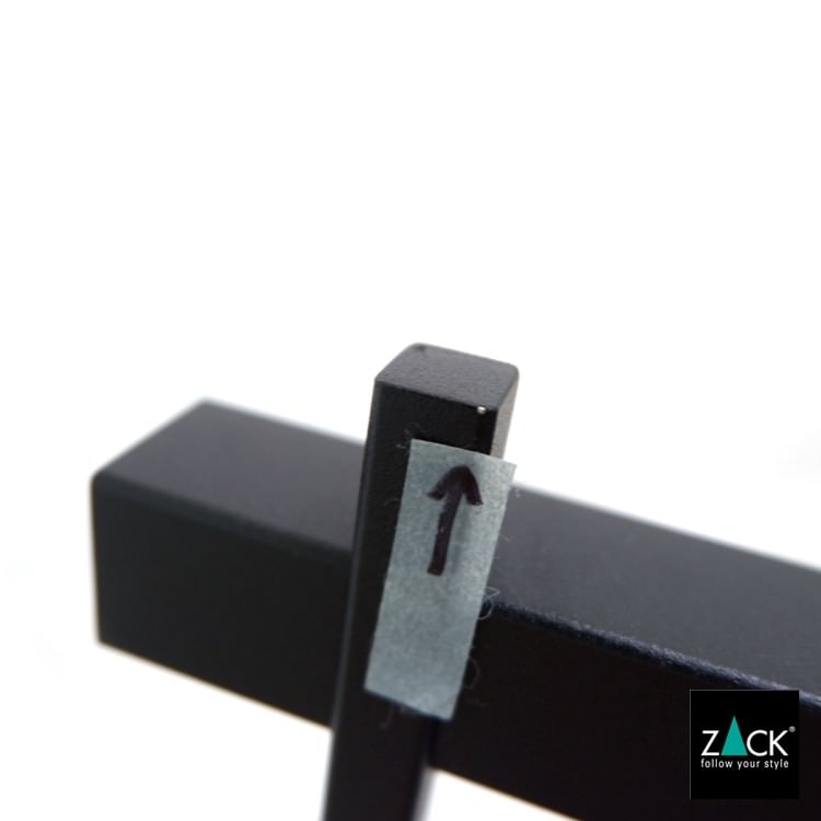 [サンプル品] ZACK 40502 CARVO ドイツZACK社製モダンデザインのタオルレール マットブラック65.8cm 壁付けタイプ DIY [在庫有り]