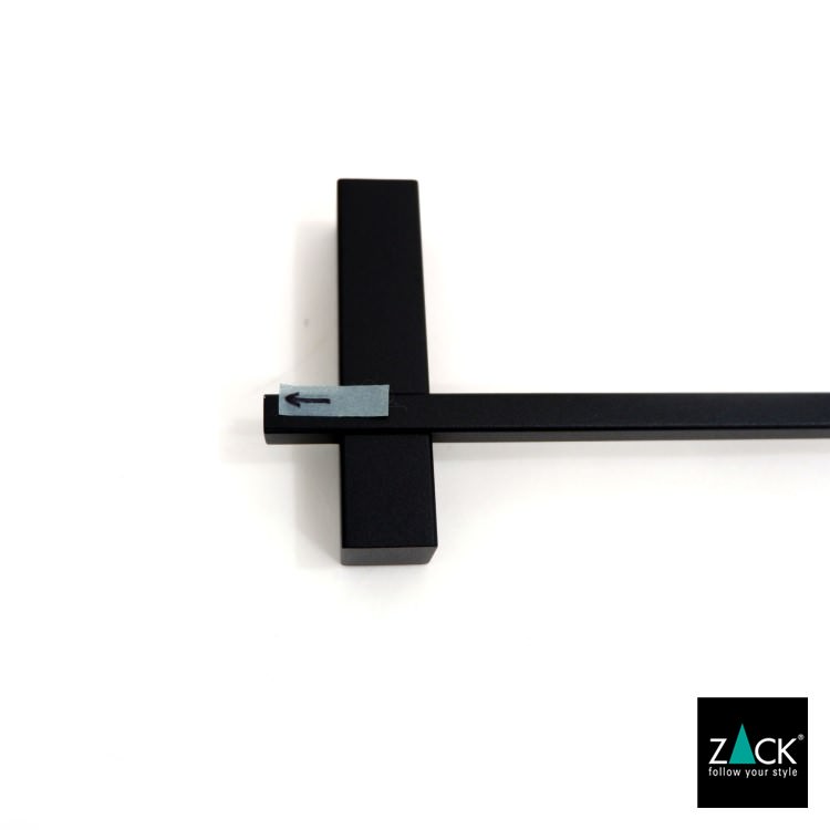 [サンプル品] ZACK 40502 CARVO ドイツZACK社製モダンデザインのタオルレール マットブラック65.8cm 壁付けタイプ DIY [在庫有り]
