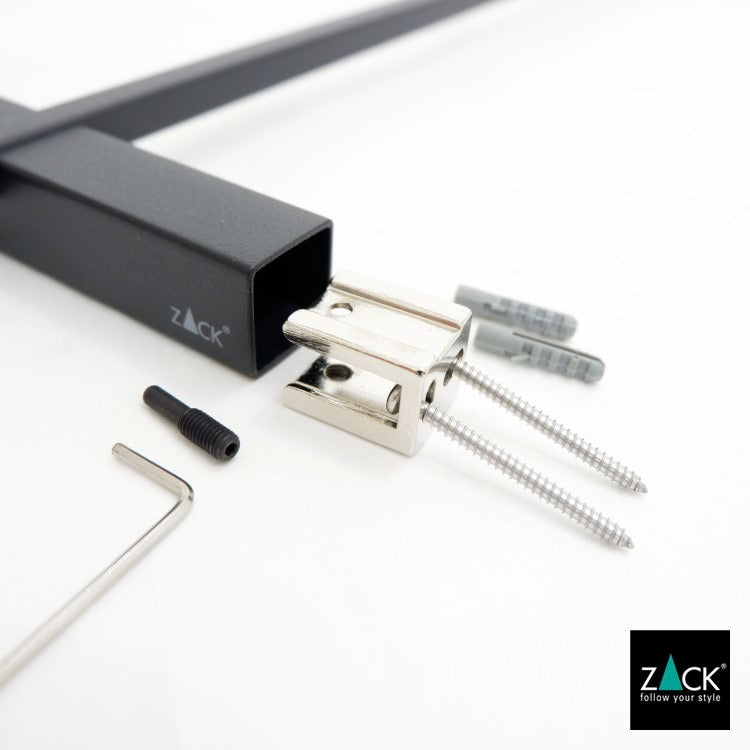 [サンプル品] ZACK 40502 CARVO ドイツZACK社製モダンデザインのタオルレール マットブラック65.8cm 壁付けタイプ DIY [在庫有り]