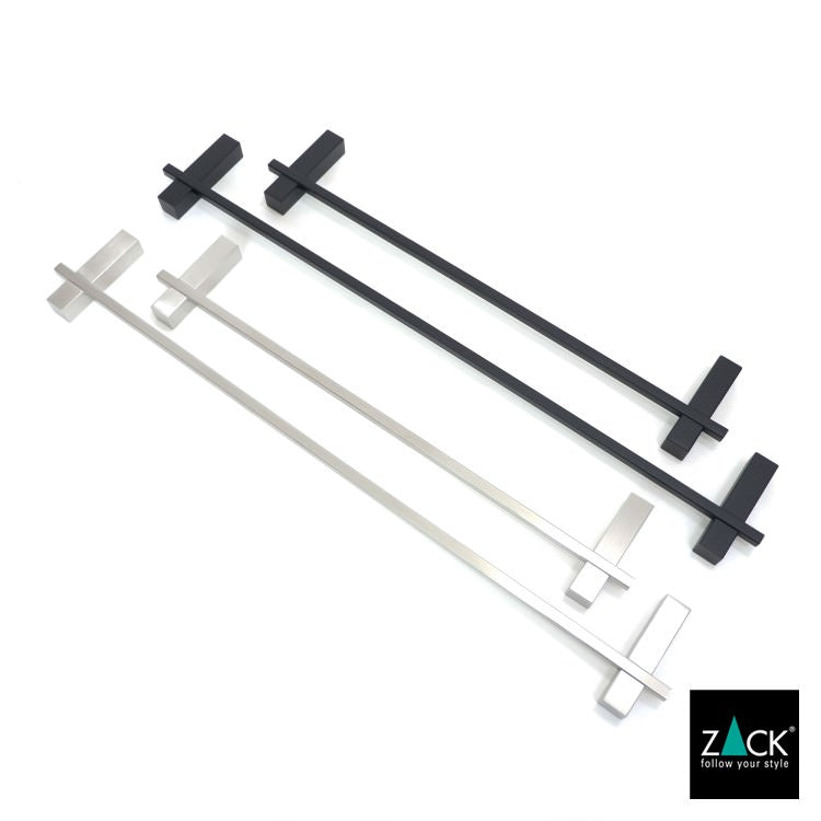 [サンプル品] ZACK 40502 CARVO ドイツZACK社製モダンデザインのタオルレール マットブラック65.8cm 壁付けタイプ DIY [在庫有り]