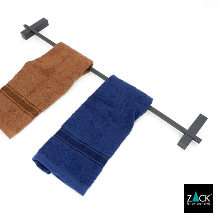 [サンプル品] ZACK 40502 CARVO ドイツZACK社製モダンデザインのタオルレール マットブラック65.8cm 壁付けタイプ DIY [在庫有り]
