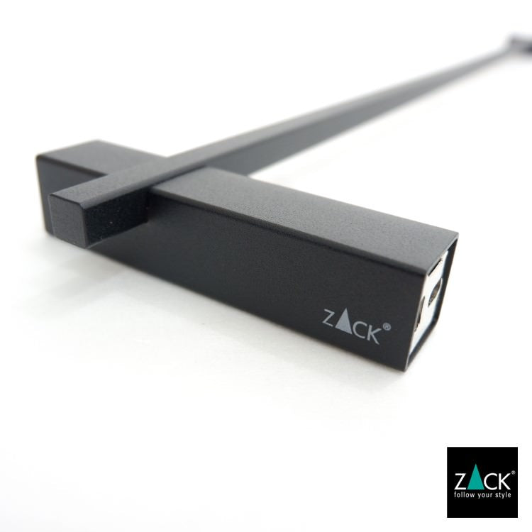 ZACK 40502 CARVO ドイツZACK社製モダンデザインのタオルレール マットブラック65.8cm 壁付けタイプ DIY [在庫有り] H2-46