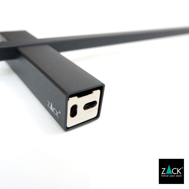ZACK 40502 CARVO ドイツZACK社製モダンデザインのタオルレール マットブラック65.8cm 壁付けタイプ DIY [在庫有り] H2-46