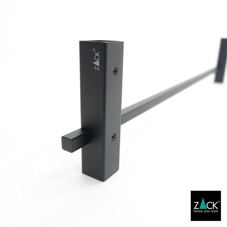 ZACK 40502 CARVO ドイツZACK社製モダンデザインのタオルレール マットブラック65.8cm 壁付けタイプ DIY [在庫有り] H2-46