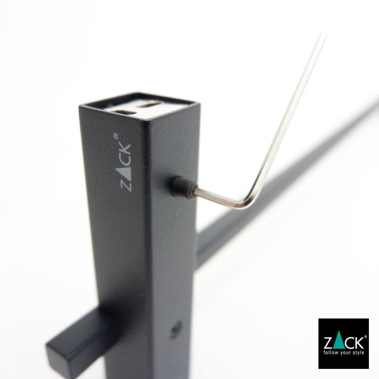 ZACK 40502 CARVO ドイツZACK社製モダンデザインのタオルレール マットブラック65.8cm 壁付けタイプ DIY [在庫有り] H2-46