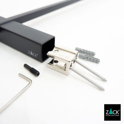 ZACK 40502 CARVO ドイツZACK社製モダンデザインのタオルレール マットブラック65.8cm 壁付けタイプ DIY H2-46 [在庫有り]