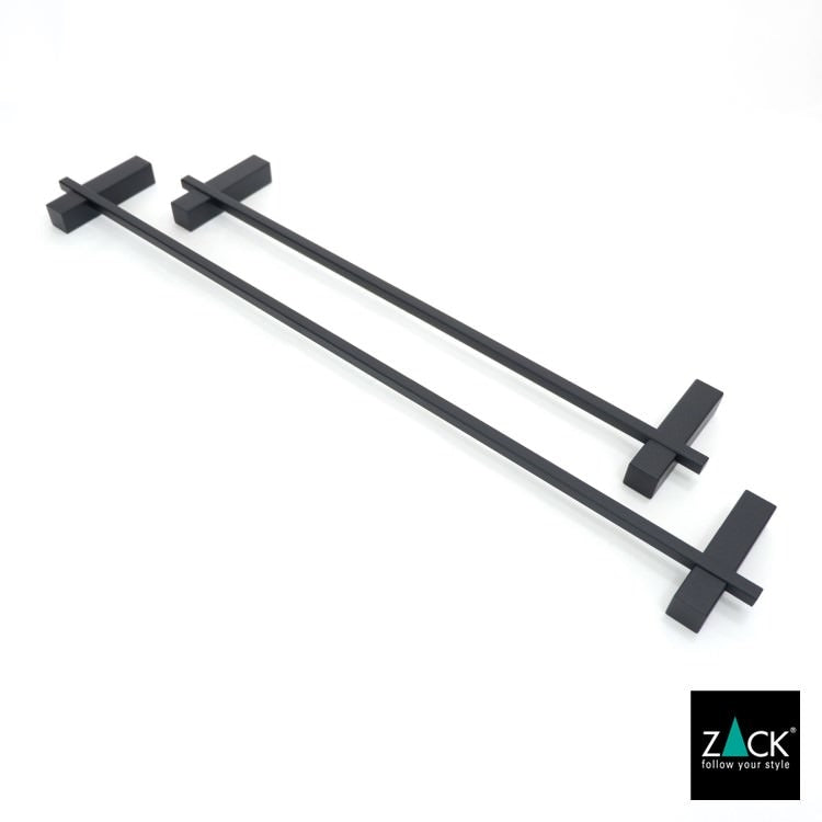 ZACK 40502 CARVO ドイツZACK社製モダンデザインのタオルレール マットブラック65.8cm 壁付けタイプ DIY [在庫有り] H2-46