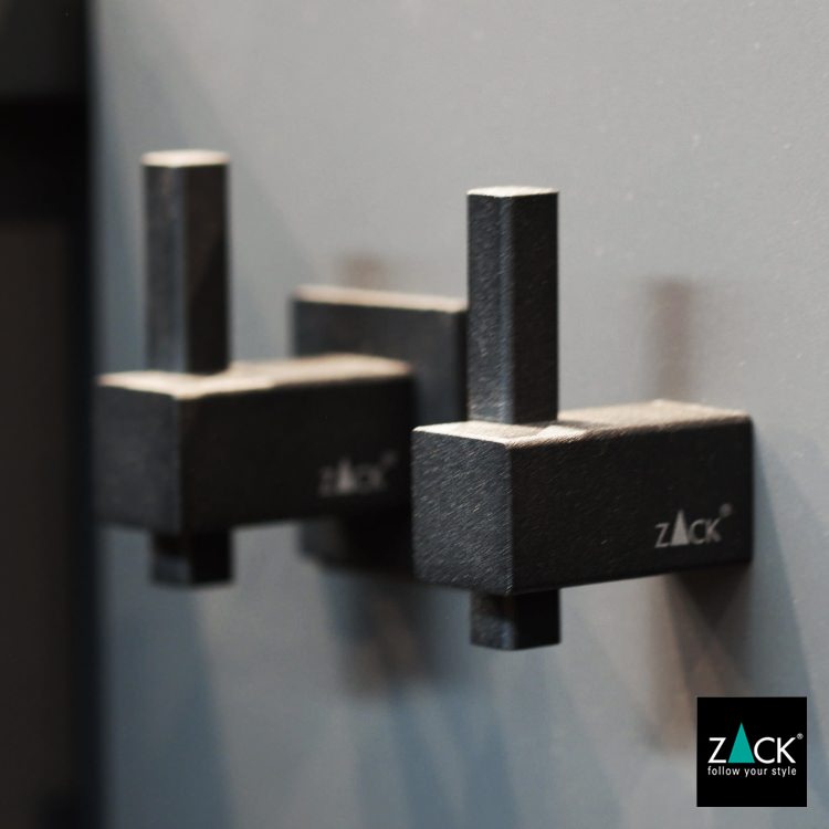 ZACK 40503 CARVO ドイツZACK社製モダンデザインのタオルフック マットブラック 壁付けタイプ DIY [お取寄せ]