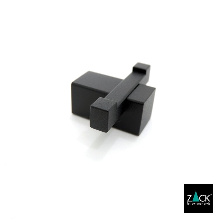 ZACK 40504 CARVO ドイツZACK社製モダンデザインのダブルタオルフック マットブラック 壁付けタイプ DIY [在庫有り]