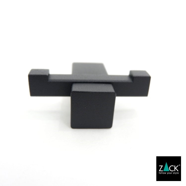 ZACK 40504 CARVO ドイツZACK社製モダンデザインのダブルタオルフック マットブラック 壁付けタイプ DIY [在庫有り]