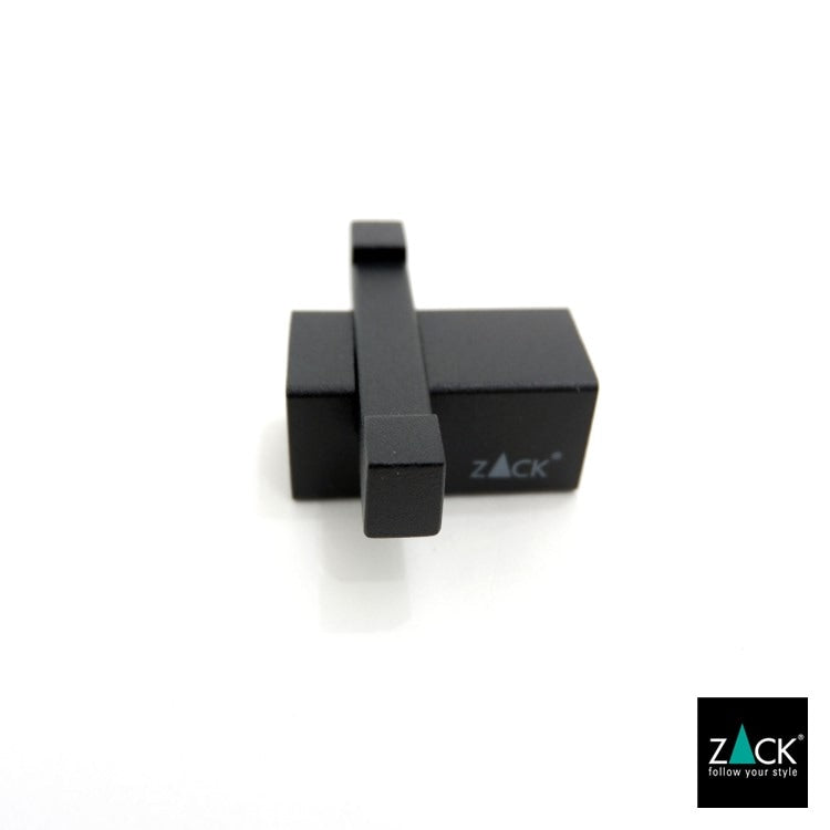 ZACK 40504 CARVO ドイツZACK社製モダンデザインのダブルタオルフック マットブラック 壁付けタイプ DIY [在庫有り]