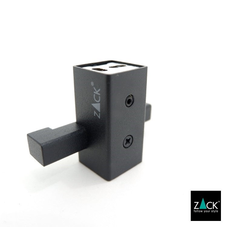 ZACK 40504 CARVO ドイツZACK社製モダンデザインのダブルタオルフック マットブラック 壁付けタイプ DIY [在庫有り]