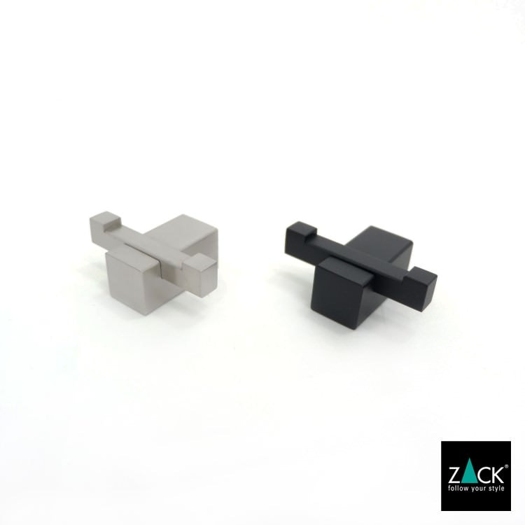 ZACK 40504 CARVO ドイツZACK社製モダンデザインのダブルタオルフック マットブラック 壁付けタイプ DIY [在庫有り]