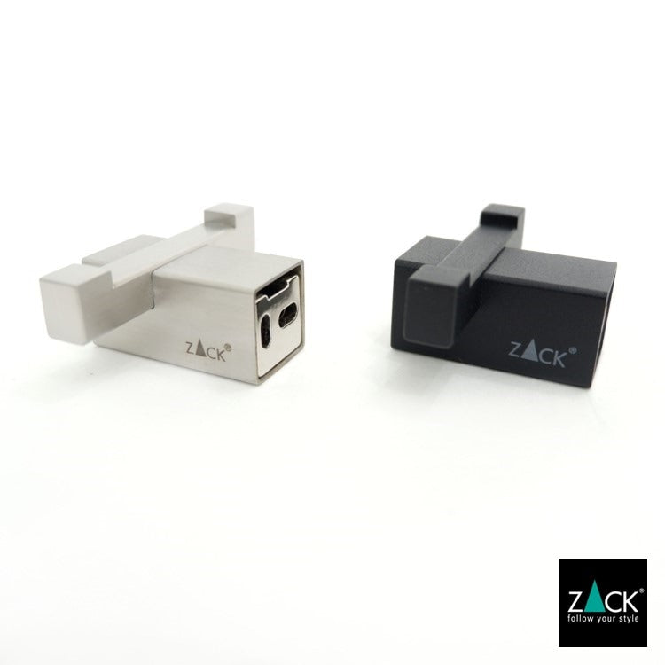 ZACK 40504 CARVO ドイツZACK社製モダンデザインのダブルタオルフック マットブラック 壁付けタイプ DIY [在庫有り]