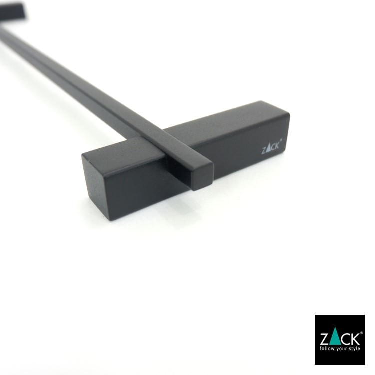 ZACK 40505 CARVO ドイツZACK社製モダンデザインのタオルレール マットブラック50.8cm 壁付けタイプ DIY [お取寄せ]