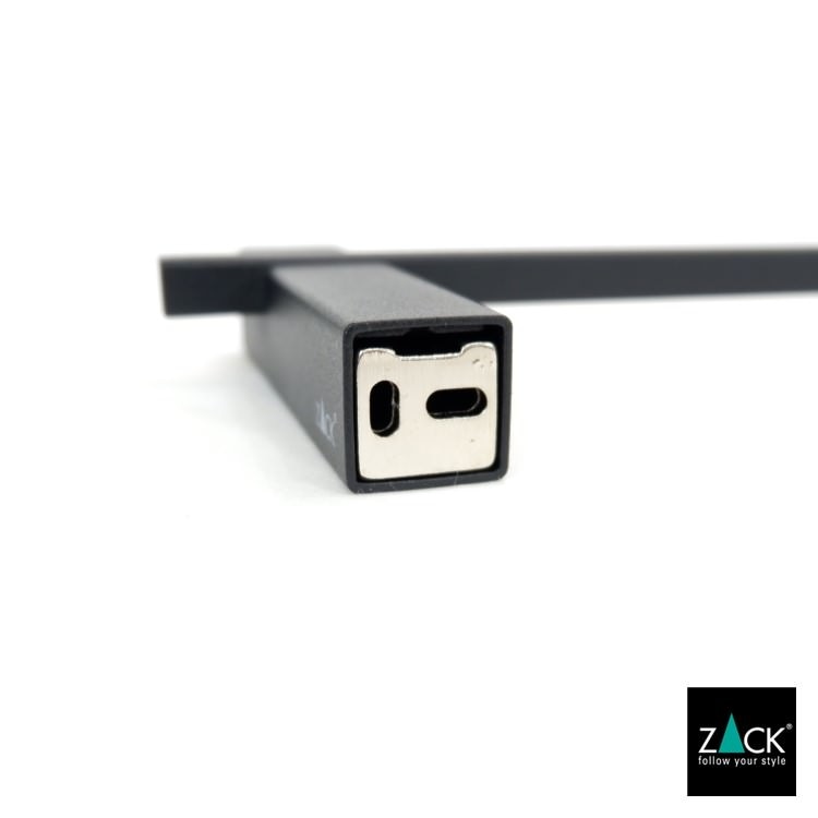 ZACK 40505 CARVO ドイツZACK社製モダンデザインのタオルレール マットブラック50.8cm 壁付けタイプ DIY [お取寄せ]