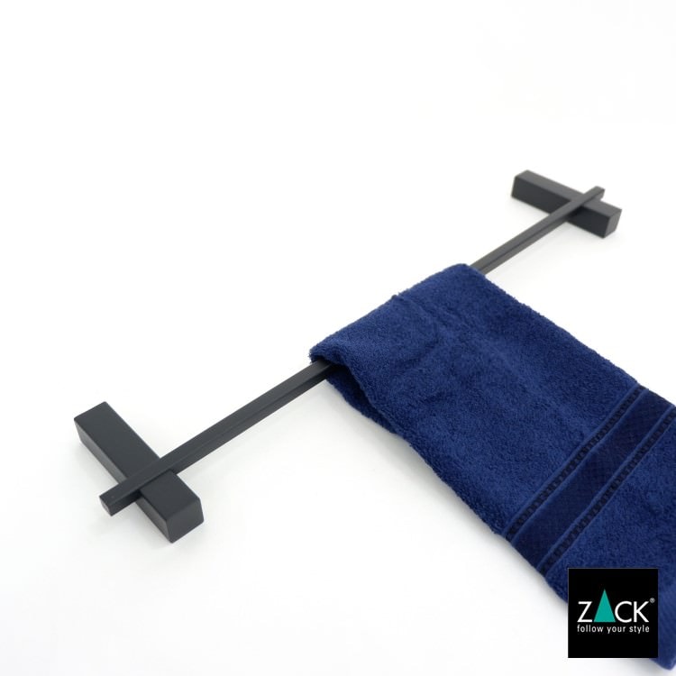 ZACK 40505 CARVO ドイツZACK社製モダンデザインのタオルレール マットブラック50.8cm 壁付けタイプ DIY [お取寄せ]
