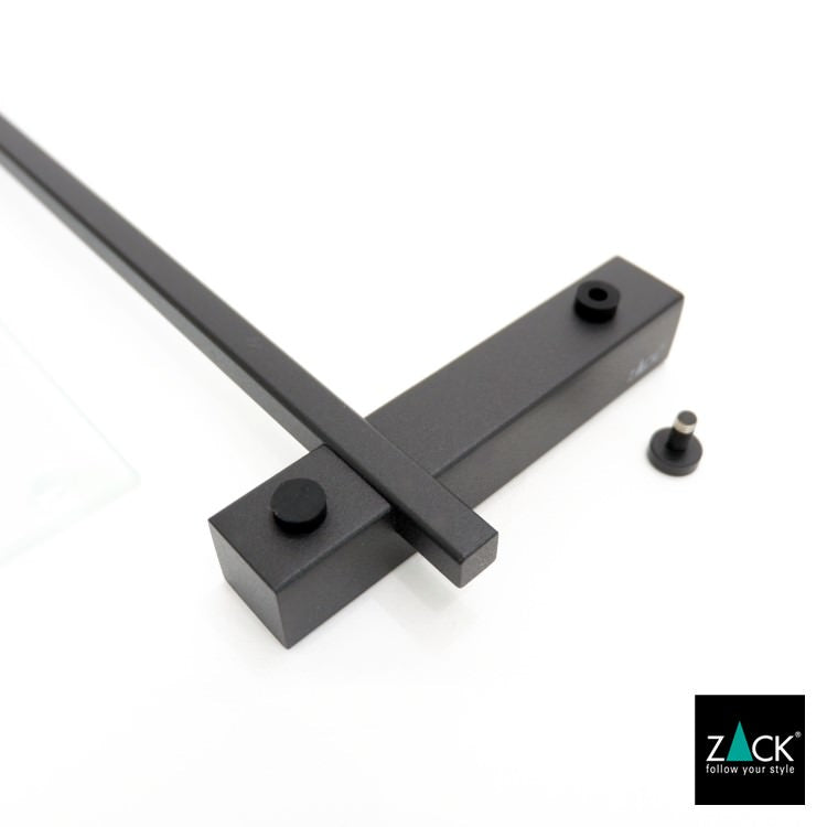 ZACK 40506 CARVO ドイツZACK社製モダンデザインのバスルームシェルフ マットブラック 壁付けタイプ DIY [在庫有り]