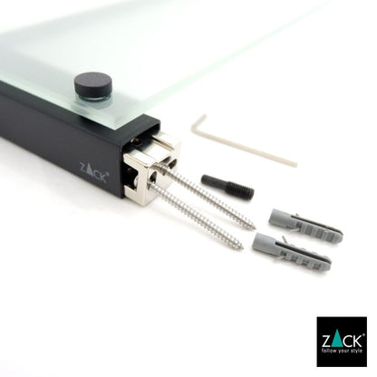 ZACK 40506 CARVO ドイツZACK社製モダンデザインのバスルームシェルフ マットブラック 壁付けタイプ DIY [在庫有り]