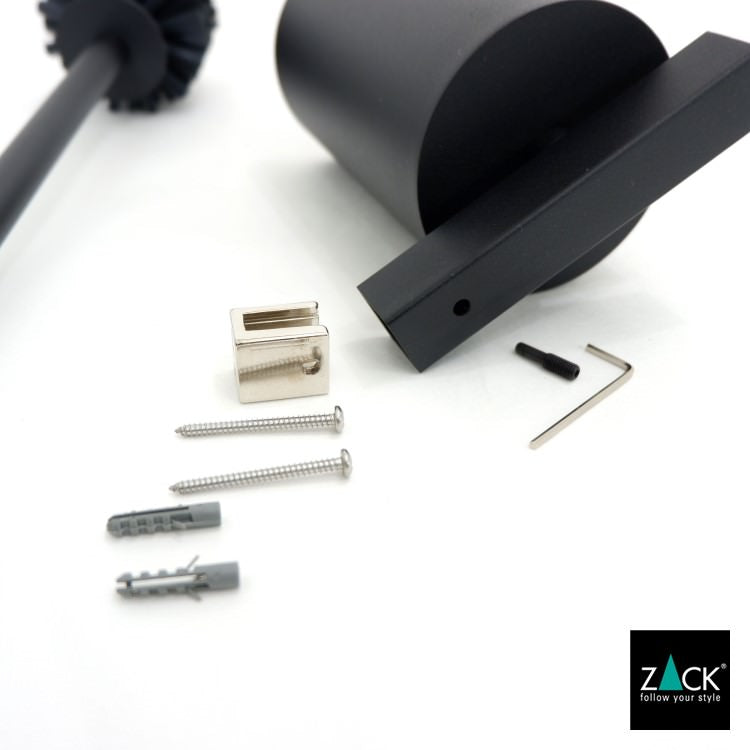 ZACK 40507 CARVO ドイツZACK社製モダンデザインのトイレブラシ マットブラック 壁付けタイプ DIY [在庫有り]