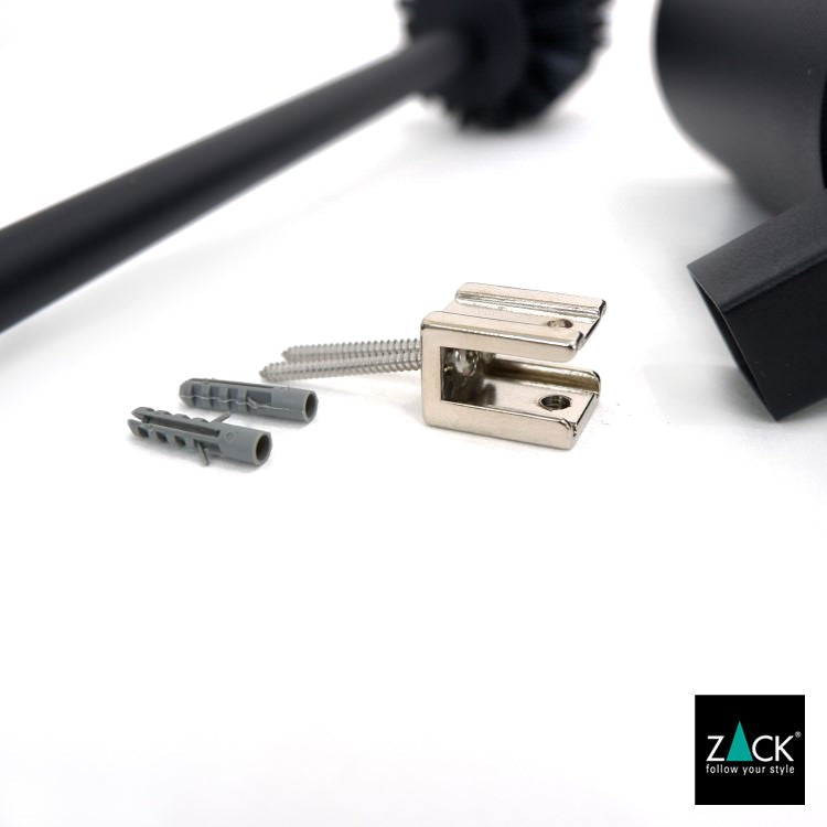 ZACK 40507 CARVO ドイツZACK社製モダンデザインのトイレブラシ マットブラック 壁付けタイプ DIY [在庫有り]