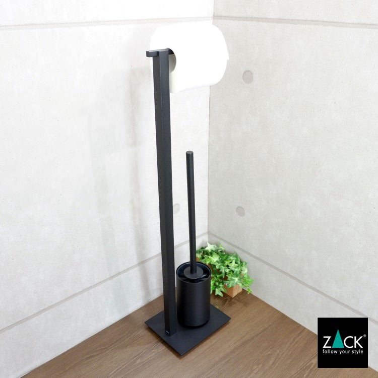 ZACK 40508 CARVO ドイツZACK社製モダンデザインのトイレットペーパースタンド トイレットバトラー マットブラック [在庫有り]