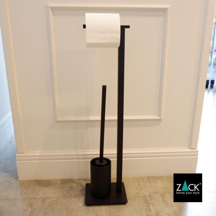 ZACK 40508 CARVO ドイツZACK社製モダンデザインのトイレットペーパースタンド トイレットバトラー マットブラック [在庫有り]