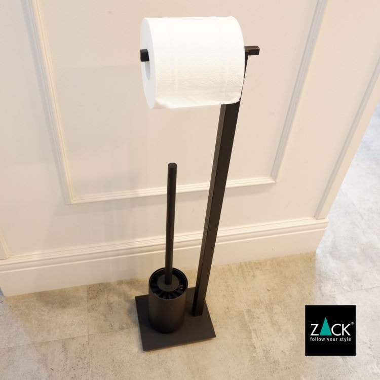 ZACK 40508 CARVO ドイツZACK社製モダンデザインのトイレットペーパースタンド トイレットバトラー マットブラック [在庫有り]