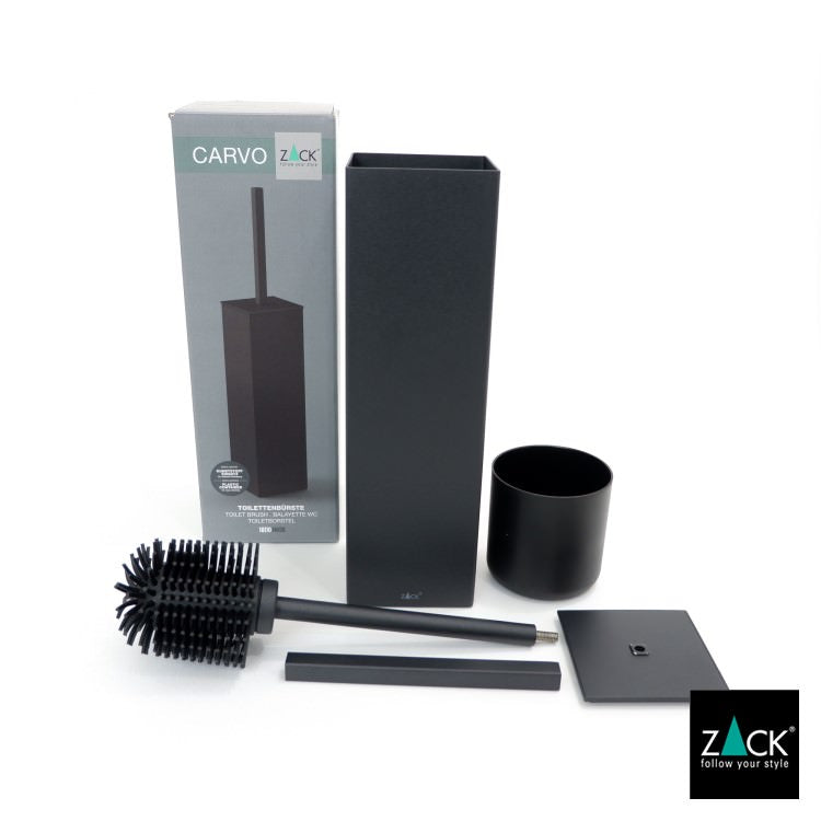 ZACK 40509 CARVO ドイツZACK社製モダンデザインのトイレブラシ マットブラック [在庫有り]
