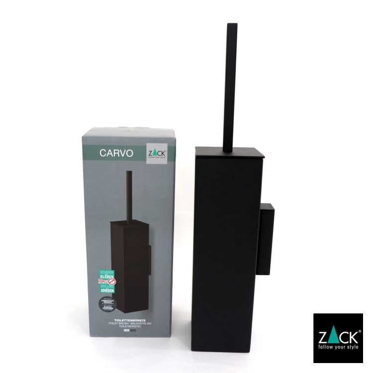 ZACK 40510 CARVO ドイツZACK社製モダンデザインのトイレブラシ マットブラック 壁付けタイプ DIY [在庫有り]