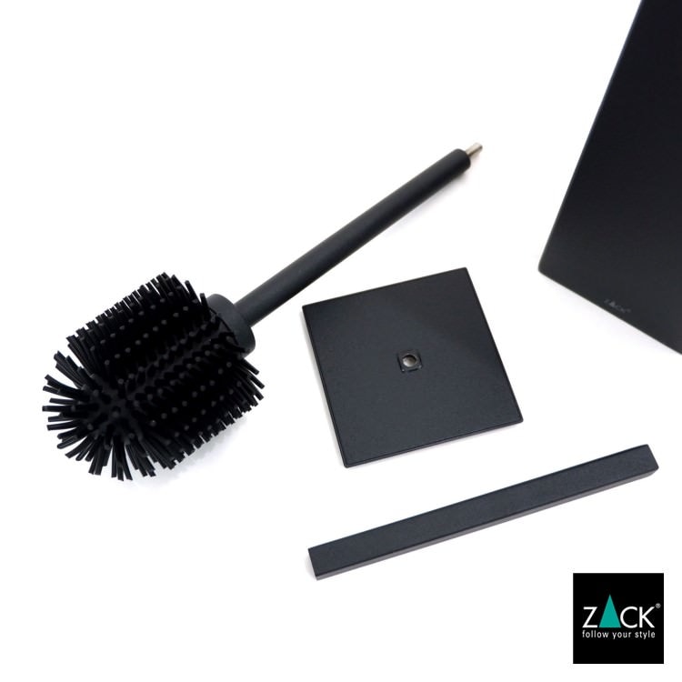ZACK 40510 CARVO ドイツZACK社製モダンデザインのトイレブラシ マットブラック 壁付けタイプ DIY [在庫有り]