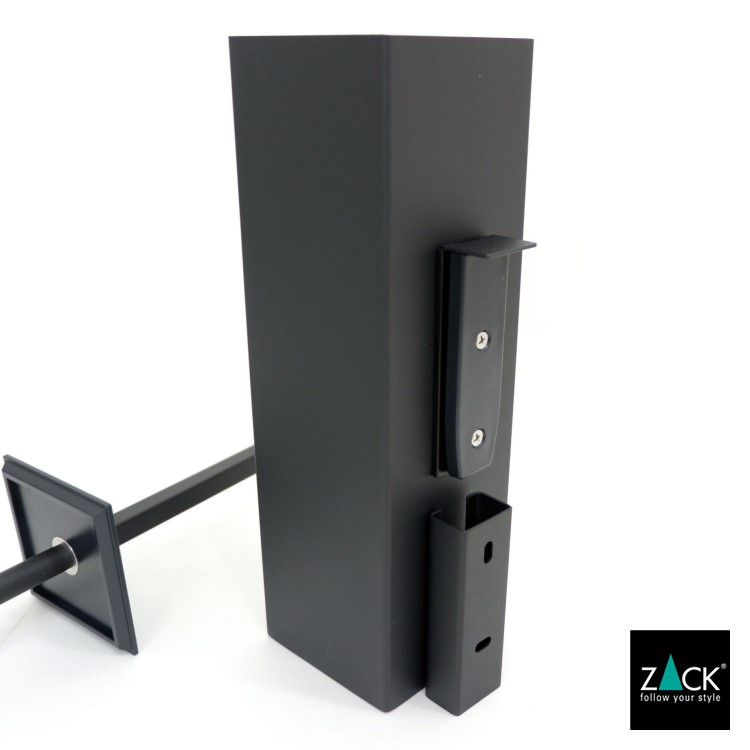 ZACK 40510 CARVO ドイツZACK社製モダンデザインのトイレブラシ マットブラック 壁付けタイプ DIY [在庫有り]