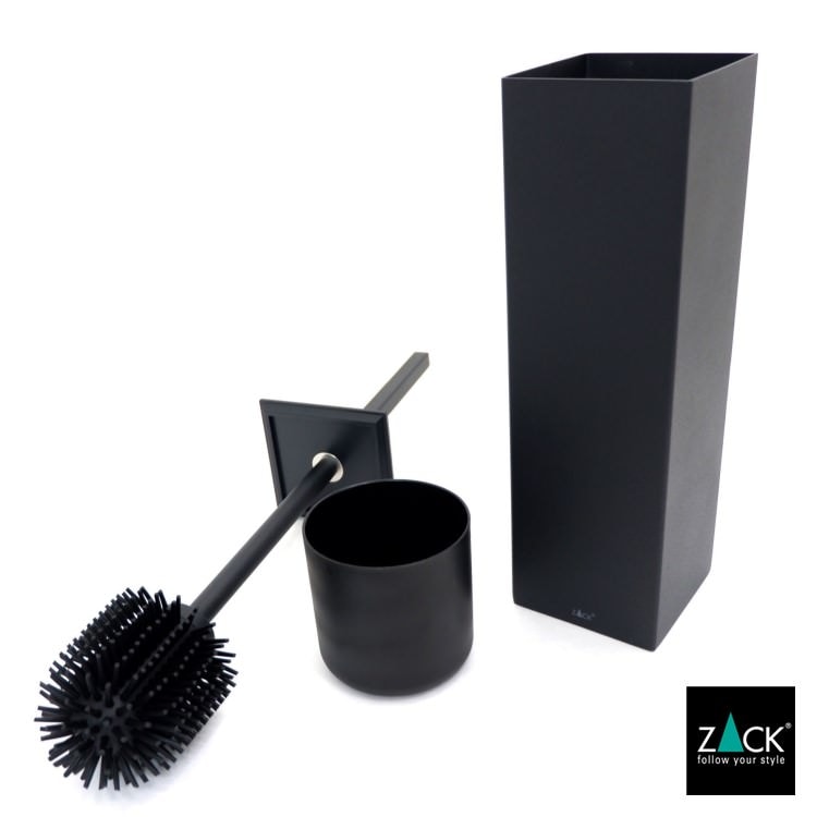 ZACK 40510 CARVO ドイツZACK社製モダンデザインのトイレブラシ マットブラック 壁付けタイプ DIY [在庫有り]