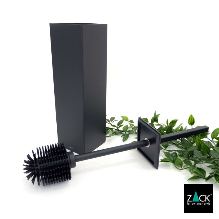ZACK 40510 CARVO ドイツZACK社製モダンデザインのトイレブラシ マットブラック 壁付けタイプ DIY [在庫有り]